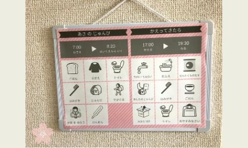 かわいいイラストなのに無料テンプレート 10分100円でできたお支度ボード Sakurasaku